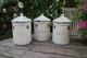 3 Boîtes De Cuisine Émaillées Vintage Françaises Fabriquées Par Japy Années 1930