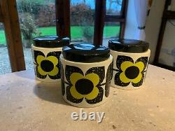 3 x Bocaux de rangement en céramique Orla Kiely / Bacs à thé, café, sucre. Découvrez mes autres articles.