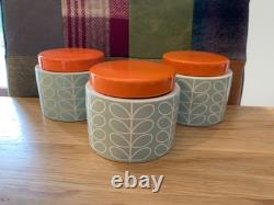 3 x Pots à thé, café, sucre/objets de valeur Rare Orla Kiely VOIR MES AUTRES