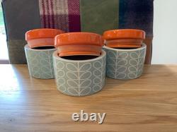 3 x Pots à thé, café, sucre/objets de valeur Rare Orla Kiely VOIR MES AUTRES