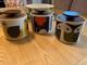 3 X Rares Pots Orla Kiely Poule, Hibou, Éléphant, Thé/café/sucre Voir Mes Autres