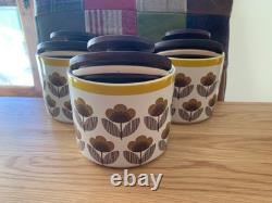3 x Rares Pots de Rangement en Céramique Orla Kiely Poppy Meadow. DÉCOUVREZ MES AUTRES ARTICLES
