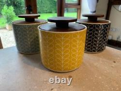 3 x bocaux de rangement Orla Kiely Stem, Thé, Café, Sucre REGARDEZ MES AUTRES ARTICLES