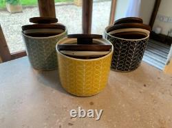 3 x bocaux de rangement Orla Kiely Stem, Thé, Café, Sucre REGARDEZ MES AUTRES ARTICLES