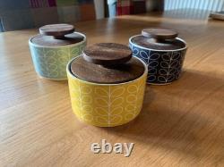 3 x jolis pots à thé/café/sucre/objets de Orla Kiely CHECKEZ MES AUTRES