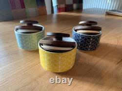 3 x jolis pots à thé/café/sucre/objets de Orla Kiely CHECKEZ MES AUTRES