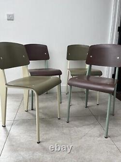 4 CHAISES STANDARD SP DE JEAN PROUVE POUR VITRA cuisine rétro salle à manger vintage