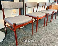 4 Chaises de Salle à Manger en Bois de Rose Danoises Années 1960 Rétro Vintage Milieu de Siècle LIVRAISON GRATUITE