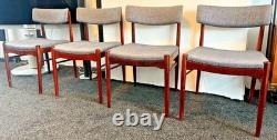 4 Chaises de Salle à Manger en Bois de Rose Danoises Années 1960 Rétro Vintage Milieu de Siècle LIVRAISON GRATUITE