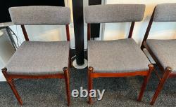 4 Chaises de Salle à Manger en Bois de Rose Danoises Années 1960 Rétro Vintage Milieu de Siècle LIVRAISON GRATUITE