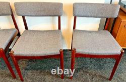 4 Chaises de Salle à Manger en Bois de Rose Danoises Années 1960 Rétro Vintage Milieu de Siècle LIVRAISON GRATUITE