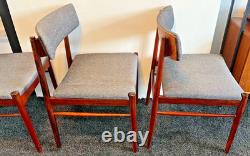 4 Chaises de Salle à Manger en Bois de Rose Danoises Années 1960 Rétro Vintage Milieu de Siècle LIVRAISON GRATUITE