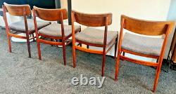 4 Chaises de Salle à Manger en Bois de Rose Danoises Années 1960 Rétro Vintage Milieu de Siècle LIVRAISON GRATUITE