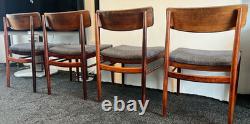 4 Chaises de Salle à Manger en Bois de Rose Danoises Années 1960 Rétro Vintage Milieu de Siècle LIVRAISON GRATUITE