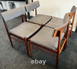 4 Chaises de Salle à Manger en Bois de Rose Danoises Années 1960 Rétro Vintage Milieu de Siècle LIVRAISON GRATUITE