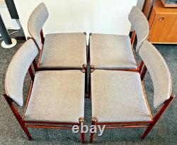 4 Chaises de Salle à Manger en Bois de Rose Danoises Années 1960 Rétro Vintage Milieu de Siècle LIVRAISON GRATUITE