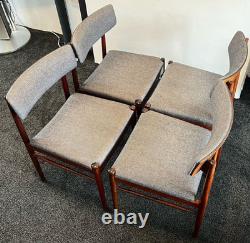 4 Chaises de Salle à Manger en Bois de Rose Danoises Années 1960 Rétro Vintage Milieu de Siècle LIVRAISON GRATUITE