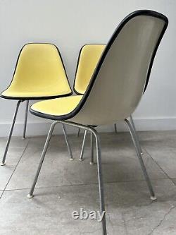 4 Véritables chaises DSX Charles Eames Herman Miller vintage rétro pour la cuisine ou la salle à manger