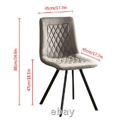 4pcs Velvet Dining Chairs Metal Leg Padded Dining Room Kitchen Office/commercial