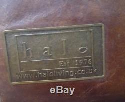 588. Vintage Halo 2 Places Canapé Club Antique En Cuir Marron Courier Disponible