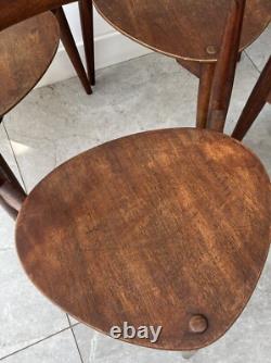 5 CHAISES CŒUR HANS WEGNER POUR FRITZ HANSEN - vintage rétro cuisine salle à manger danoise