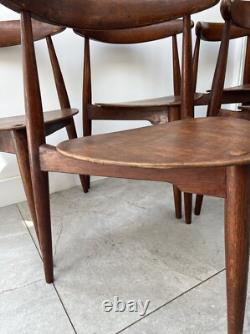 5 CHAISES CŒUR HANS WEGNER POUR FRITZ HANSEN - vintage rétro cuisine salle à manger danoise