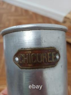 5 Récipients en Aluminium Vintage Rétro Antiques de Cuisine Française en Nesting Art Déco