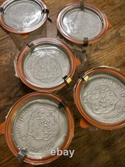 5x Pot Weck Grand Et Couvercle Rundrand Glas 100 15cm de Haut Par 11cm de Large Neuf