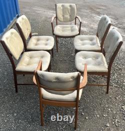 6 Chaises de Salle à Manger Teak McIntosh Rétro Vintage des Années 1970 Livraison Gratuite