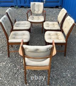 6 Chaises de Salle à Manger Teak McIntosh Rétro Vintage des Années 1970 Livraison Gratuite
