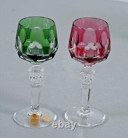6 Verres à liqueur en cristal de plomb antique Nachtmann, coupe en diamant, des années 1970
