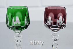 6 Verres à liqueur en cristal de plomb antique Nachtmann, coupe en diamant, des années 1970