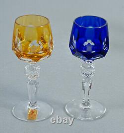 6 Verres à liqueur en cristal de plomb antique Nachtmann, coupe en diamant, des années 1970