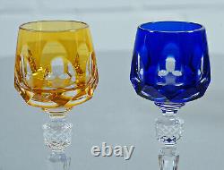 6 Verres à liqueur en cristal de plomb antique Nachtmann, coupe en diamant, des années 1970