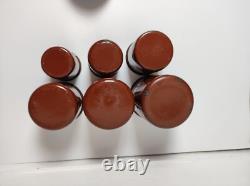 6 boîtes de rangement emboîtables en émail, style vintage rétro antique français, décoration artistique en métal pour cuisine