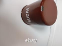 6 boîtes de rangement emboîtables en émail, style vintage rétro antique français, décoration artistique en métal pour cuisine
