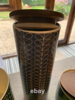 6 x bocaux de rangement Orla Kiely Stem, Thé, Café, Sucre, Biscuits, Pâtes, Ustensiles