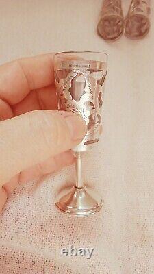 7 Verres à liqueur vintage en argent sterling 925 du Mexique