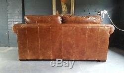 800 Laura Ashley Brown Vintage 2 Places Leather Club Chesterfield Courier Av