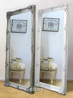 Abbey Ornate Grande Longueur Pleine Leaner Miroir Blanc Ou Argent 65 X 31
