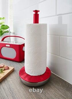 Accessoires de cuisine rétro SWAN rouge : boîte à pain, bocaux, arbre à mugs, ensemble de porte-serviettes