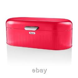 Accessoires de cuisine rétro rouge SWAN : boîte à pain, boîtes, arbre à tasses, support à serviettes - ensemble