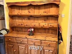 Ancien buffet de cuisine en pin de ferme galloise Vintage