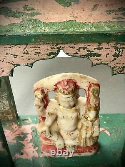 Antique Vintage Meubles Indiens. Arche Énorme Mughal Unité D'affichage. Vert Et Rose