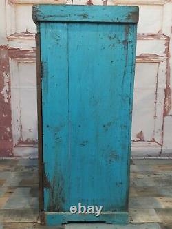 Armoire Antique De Mur De Cuisine Indienne En Bois Bleu D’affichage De Cru Antique