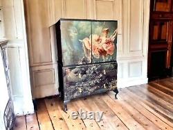 Armoire à boissons vintage recyclée, armoire à linge, rangement de chambre, rangement de cuisine