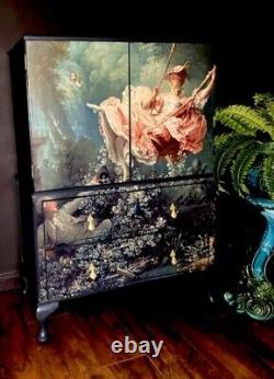 Armoire à boissons vintage recyclée, armoire à linge, rangement de chambre, rangement de cuisine