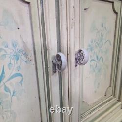 Armoire-buffet armoire armoire florale peinte rétro vintage en bois à moderniser