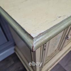 Armoire-buffet armoire armoire florale peinte rétro vintage en bois à moderniser