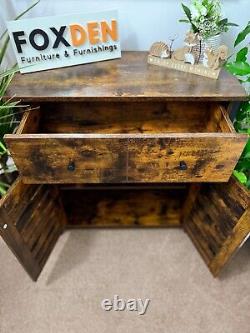 Armoire de Rangement sur Pieds Marron Rustique avec Tiroir et Étagères Buffet